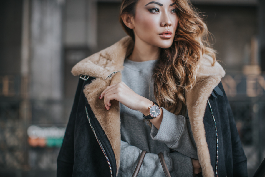 wardrobe staples to update for fall - shearling coat // jessicawang.com