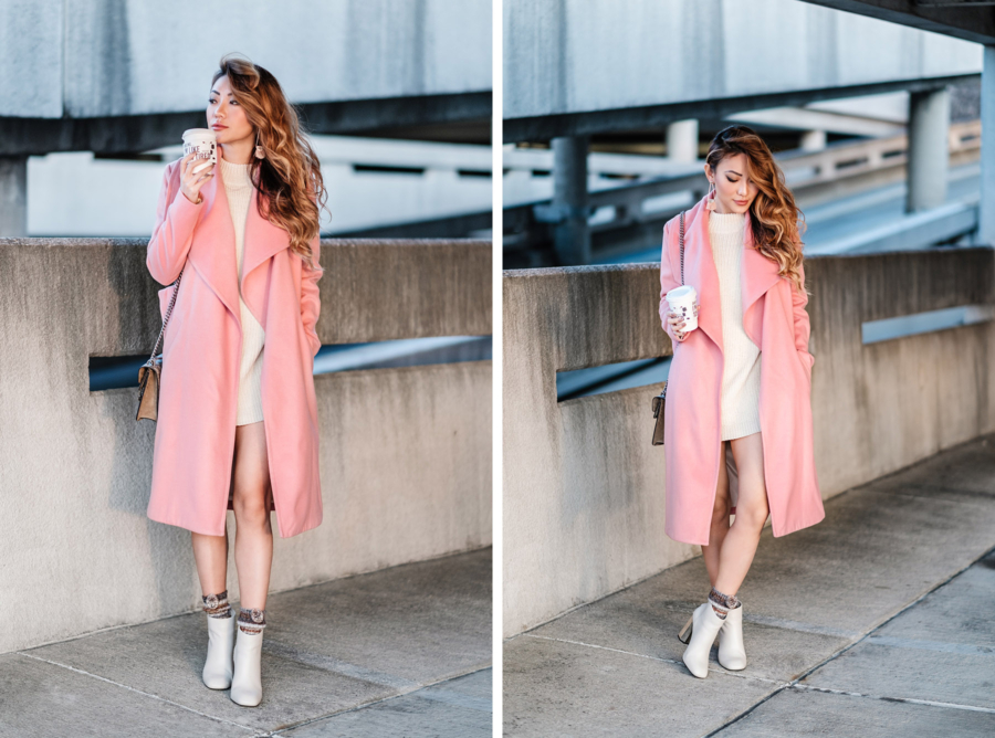 Baby pink coat best sale