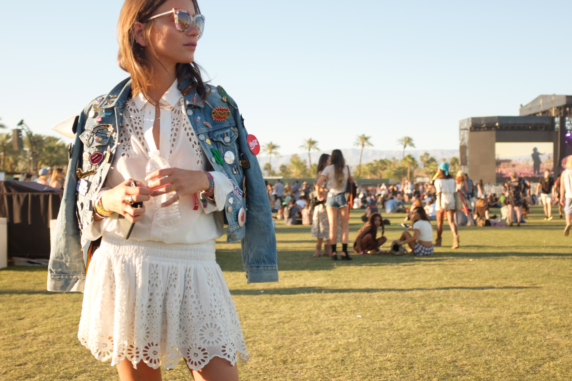 Spring Transitional Jackets - Cropped Denim Jacket at Coachella // NotJessFashion.com