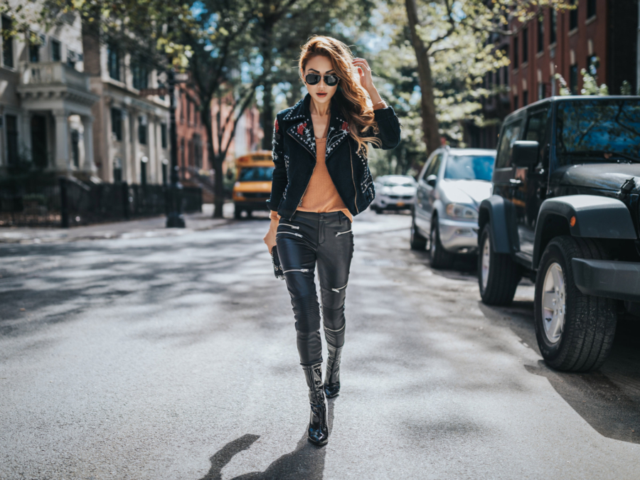 Fashion blogger Notjessfashion shows you how to dress like a fashion icon wearing a studded leather jacket // NotJessFashion.com