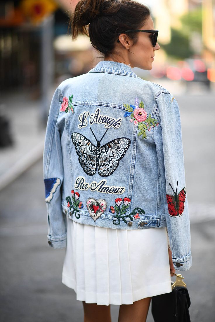 Embroidered Denim Jacket - 7 Pieces That Look Adorable With Flower Embroidery // Notjessfashion.com