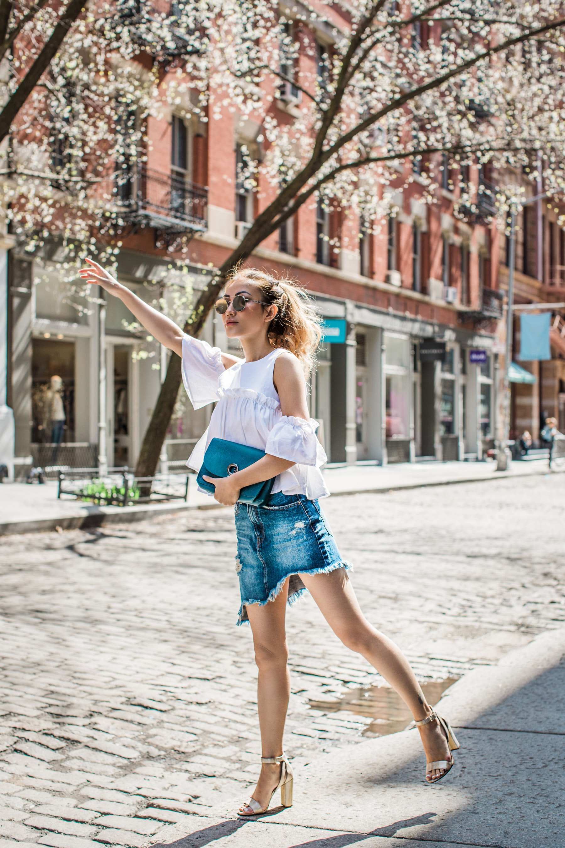 How to Start a Blog From Scratch - Jessica Wang wearing a denim mini skirt // Notjessfashion.com