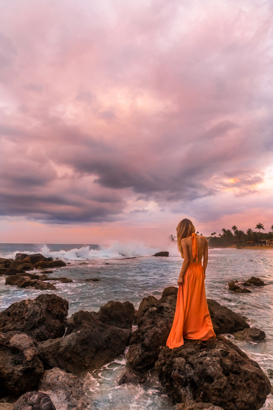 Orange Dress Sunset Dorado Beach - Discover Puerto Rico's Best Kept Secret // NotJessFashion.com