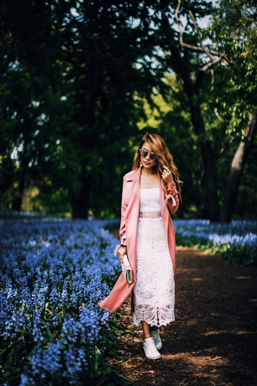River Island Pink Trench White Dress - 9 Fresh Ways To Style Your Favorite Trench Coat For Any Occasion This Spring // NotJessFashion.com