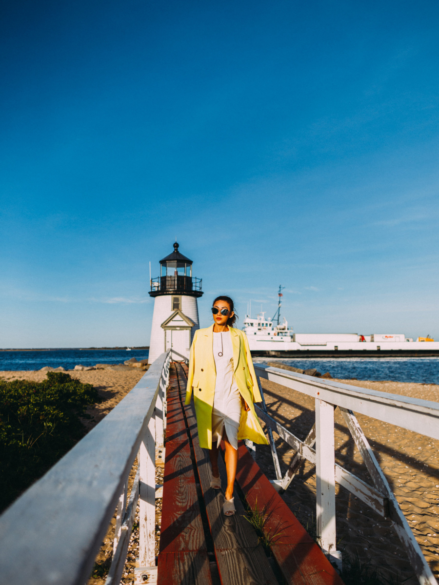 Nantucket Yellow Cape and White Dress - Hottest Sunglasses Trends This Summer: Nantucket Edition // Notjessfashion.com