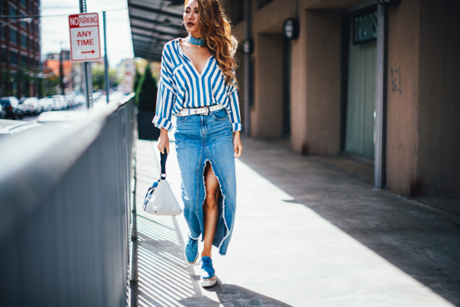 Blue Stripes and Denim - The Essential Guide to Pulling Off Summer Stripes // NotJessFashion.com