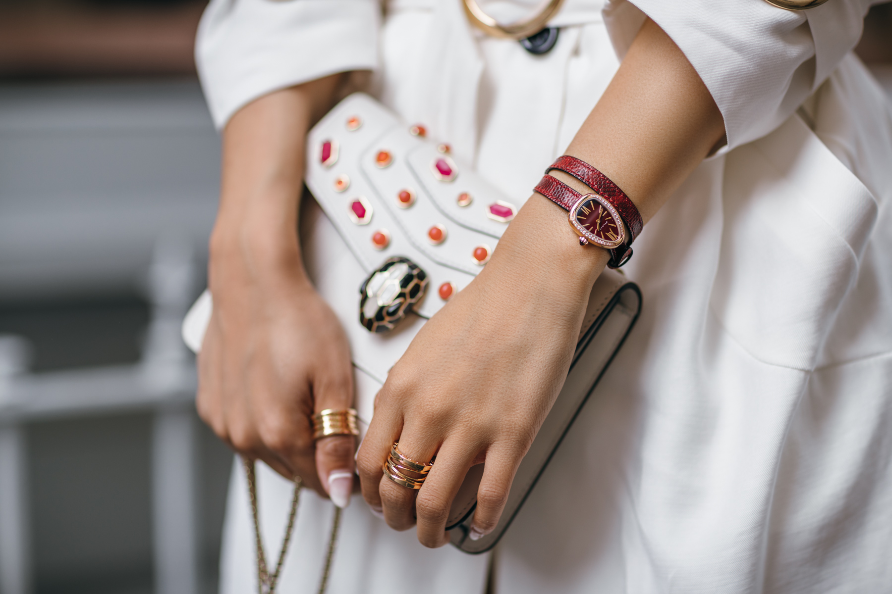 Small Red Double Wrap Leather Watch // Notjessfashion.com