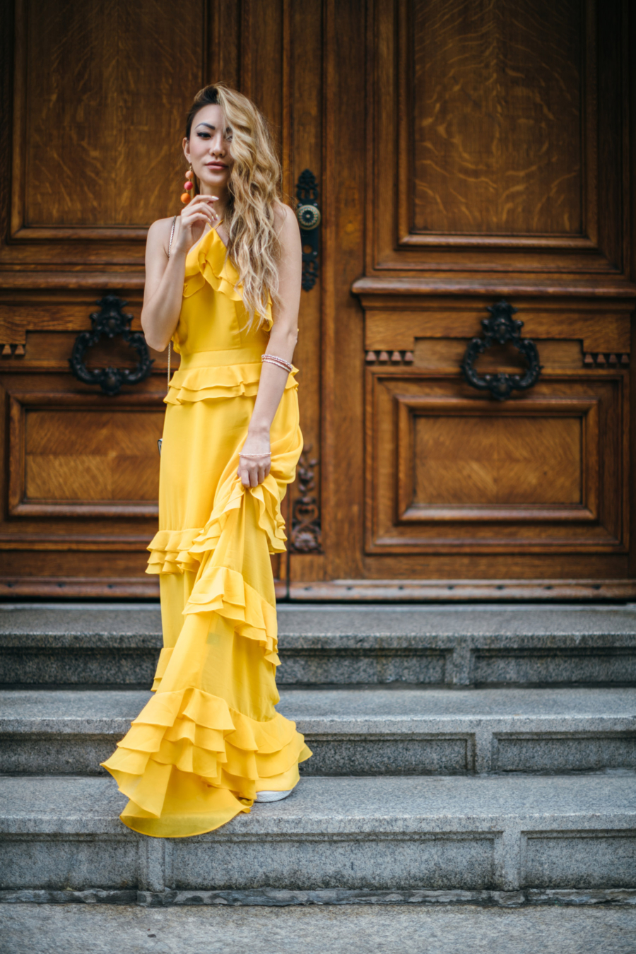 Tiered Ruffle Yellow Dress = 8 Pieces To Achieve The Modern Romantic Look // NotJessFashion.com