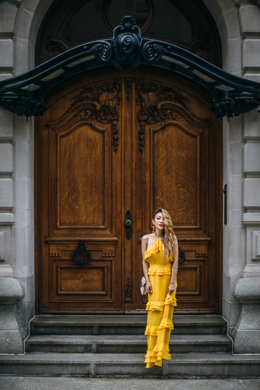 How to pick the perfect wedding dress, yellow ruffle dress // Notjessfashion.com