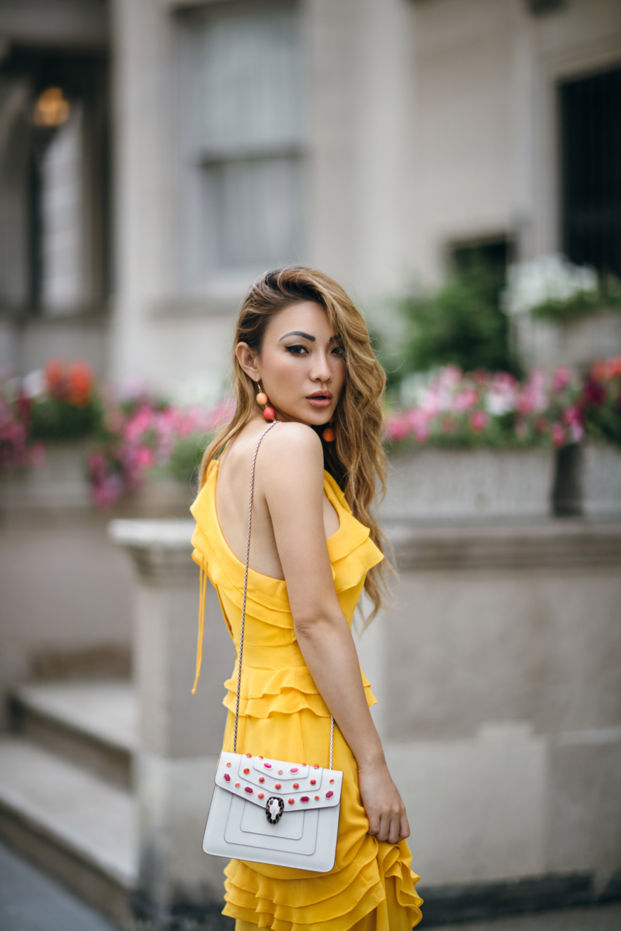 The Best Korean Anti-Aging Skincare Products // yellow maxi dress, ruffle maxi dress, summer dress // Notjessfashion.com