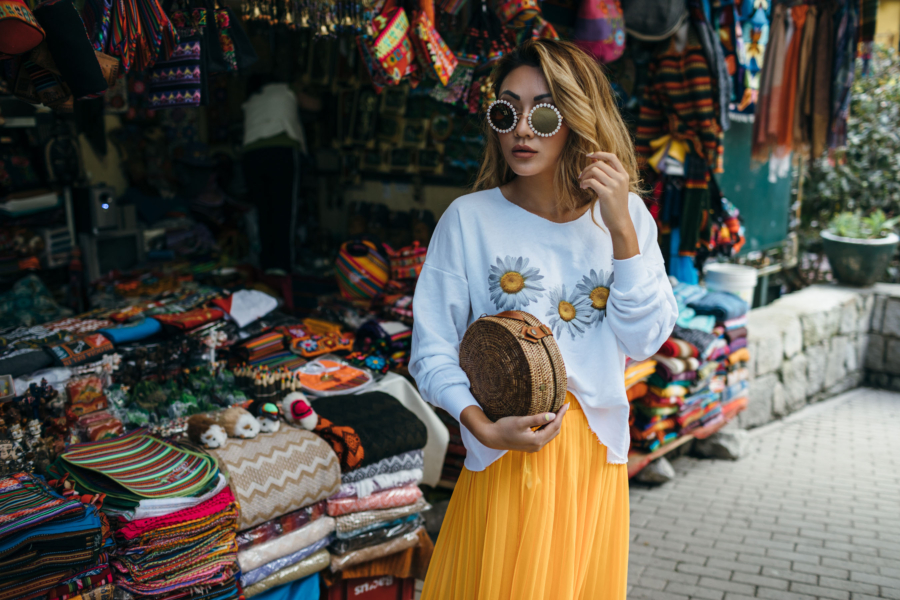 Browsing in Aguas Calientes Markets - New Sunglasses Shapes That Are Fun and Luxe // NotJessFashion.com