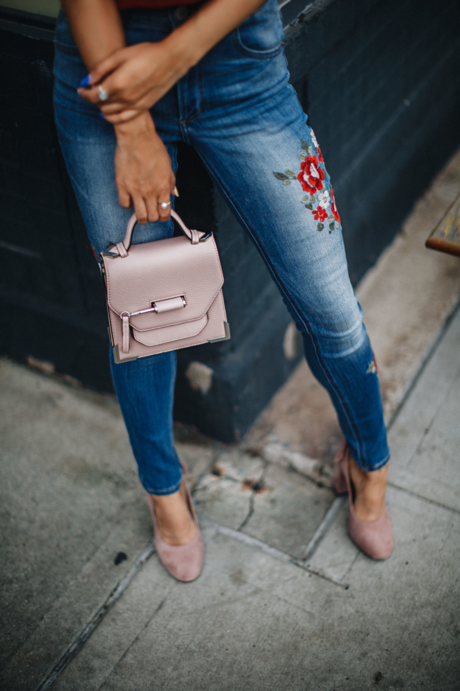 Embroidered Denim and Satin Blouse - Denim Details that Make Jeans Even Hotter this Summer // NotJessFashion.com