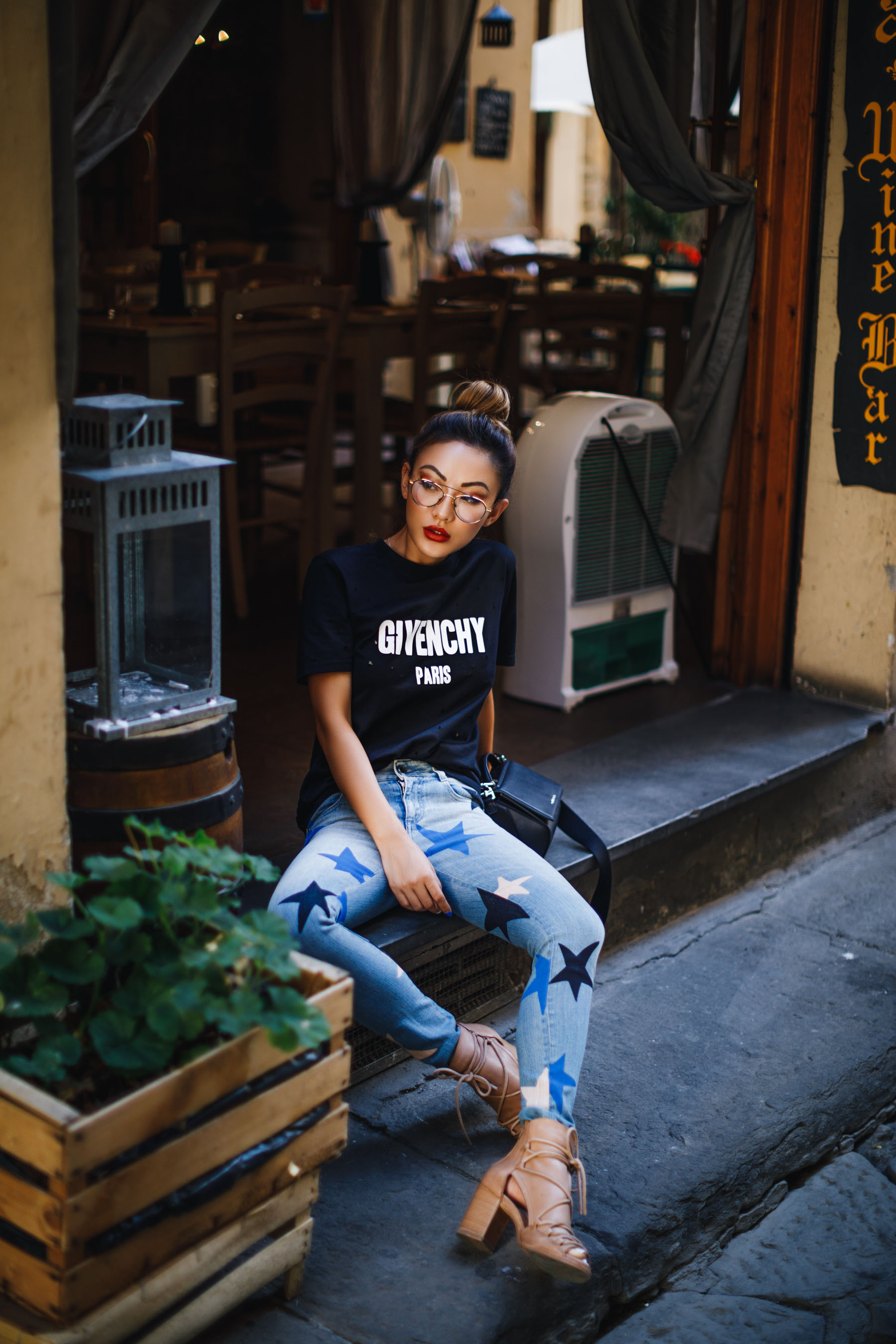 back to school outfits, givenchy graphic tee, Stella McCartney Star Print Jeans // NotJessFashion.com