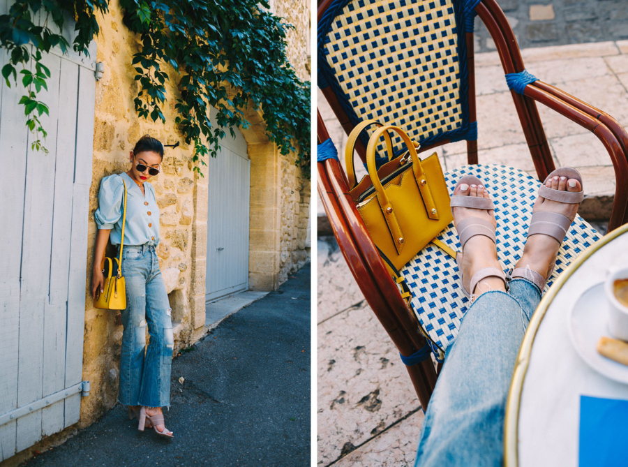 Botkier Sandals and Yellow Bag - Neutral Sandals Comfortable Enough for Anywhere // Notjessfashion.com