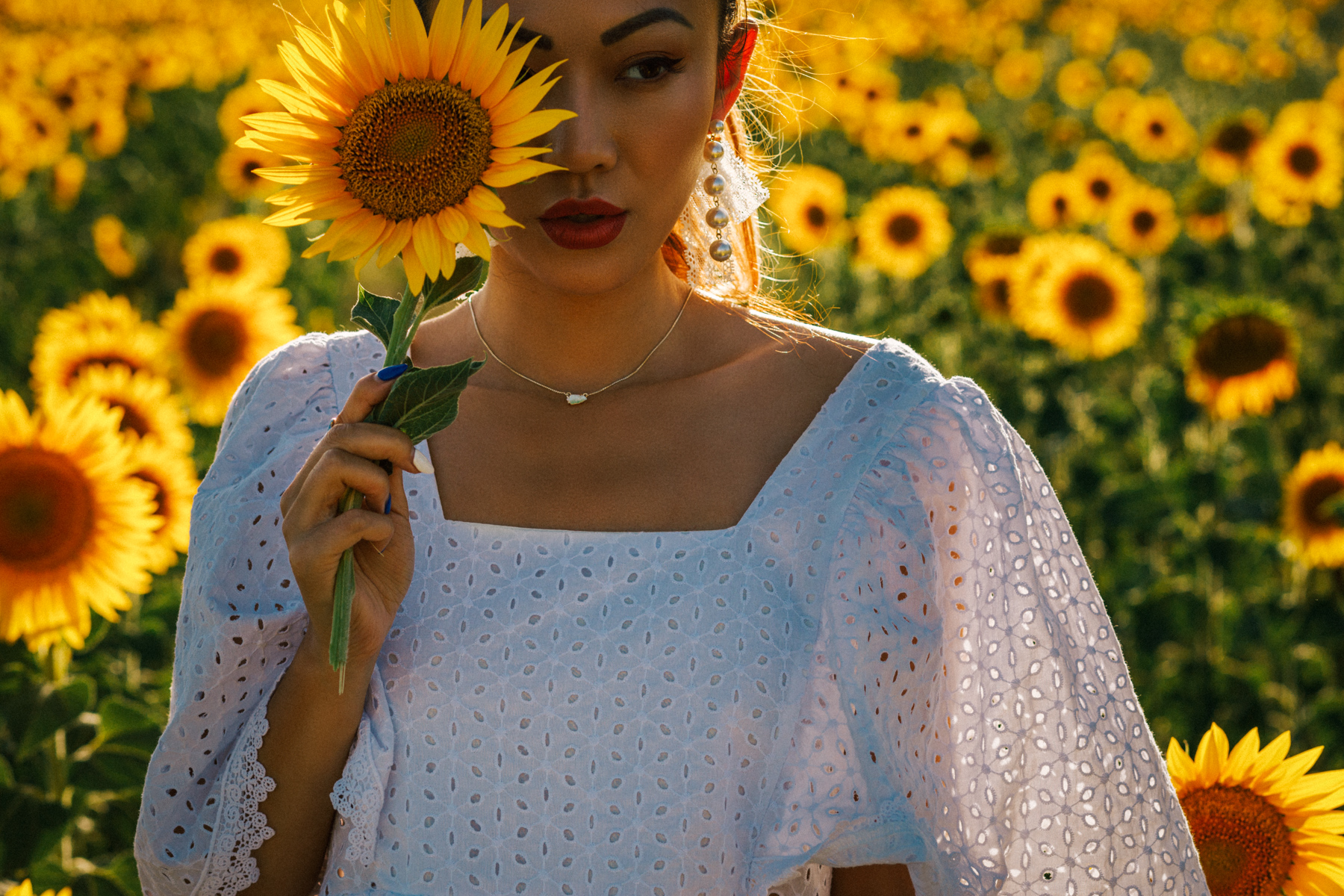 best flower fields of instagram, white eyelet dress, White Dresses For Summer // NotJessFashion.com
