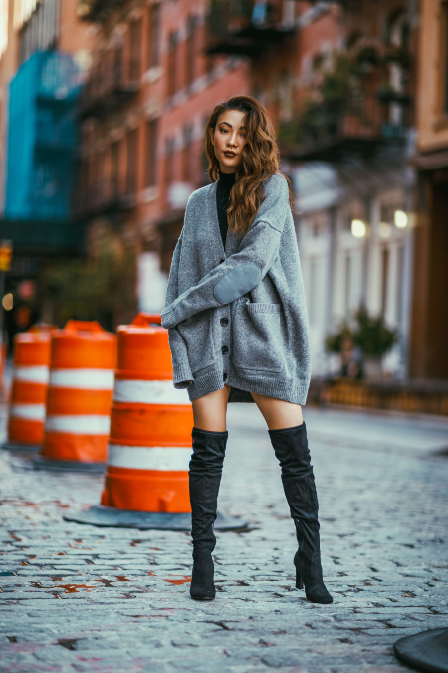 Thigh high clearance boots styled