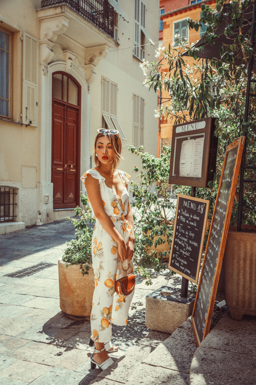 For Love and Lemons Jumpsuit and Toe Ring Sandals // NotJessFashion.com