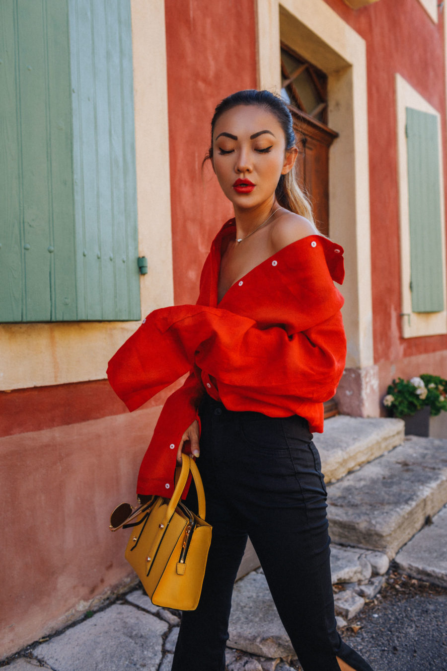 what to wear for chinese new year, red oversized top // NotJessFashion.com