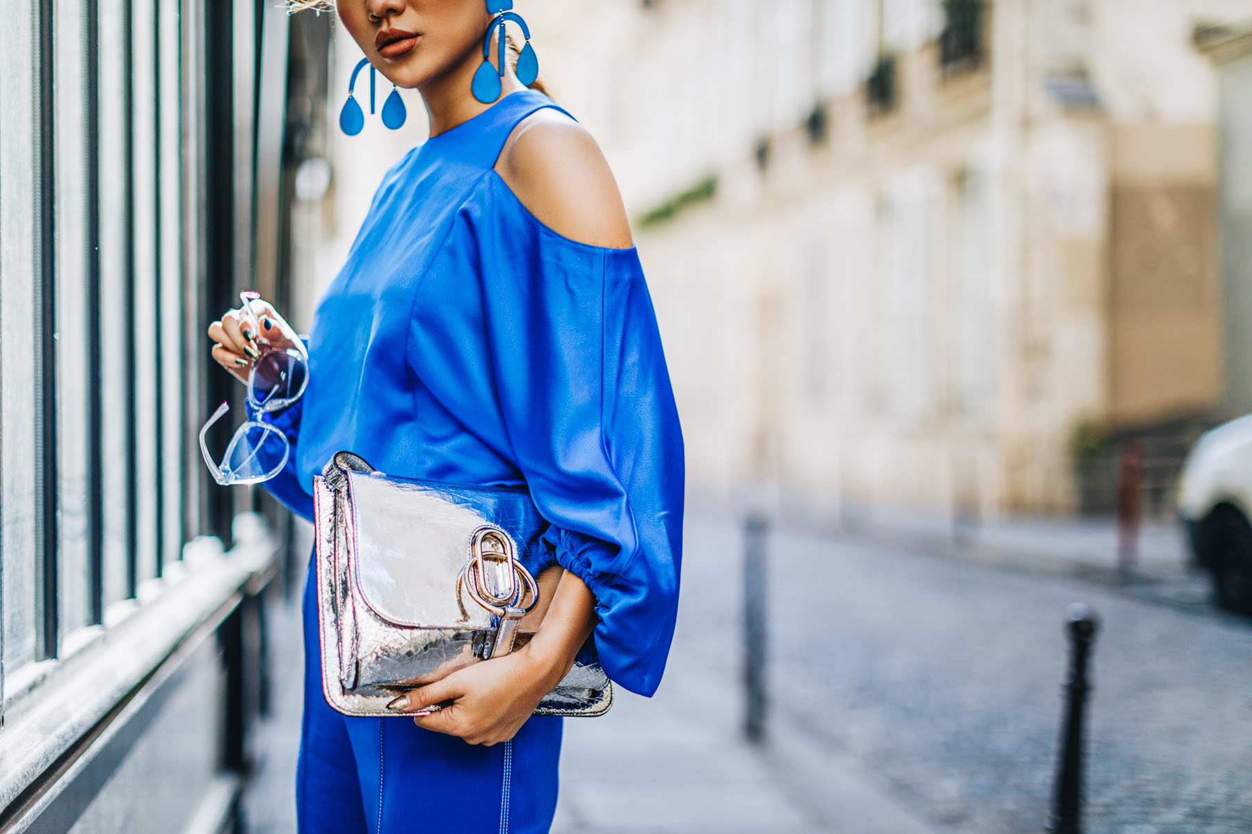 Camera Tips for Fashion Bloggers - PFW Street Style Blue Monochrome // NotJessFashion.com