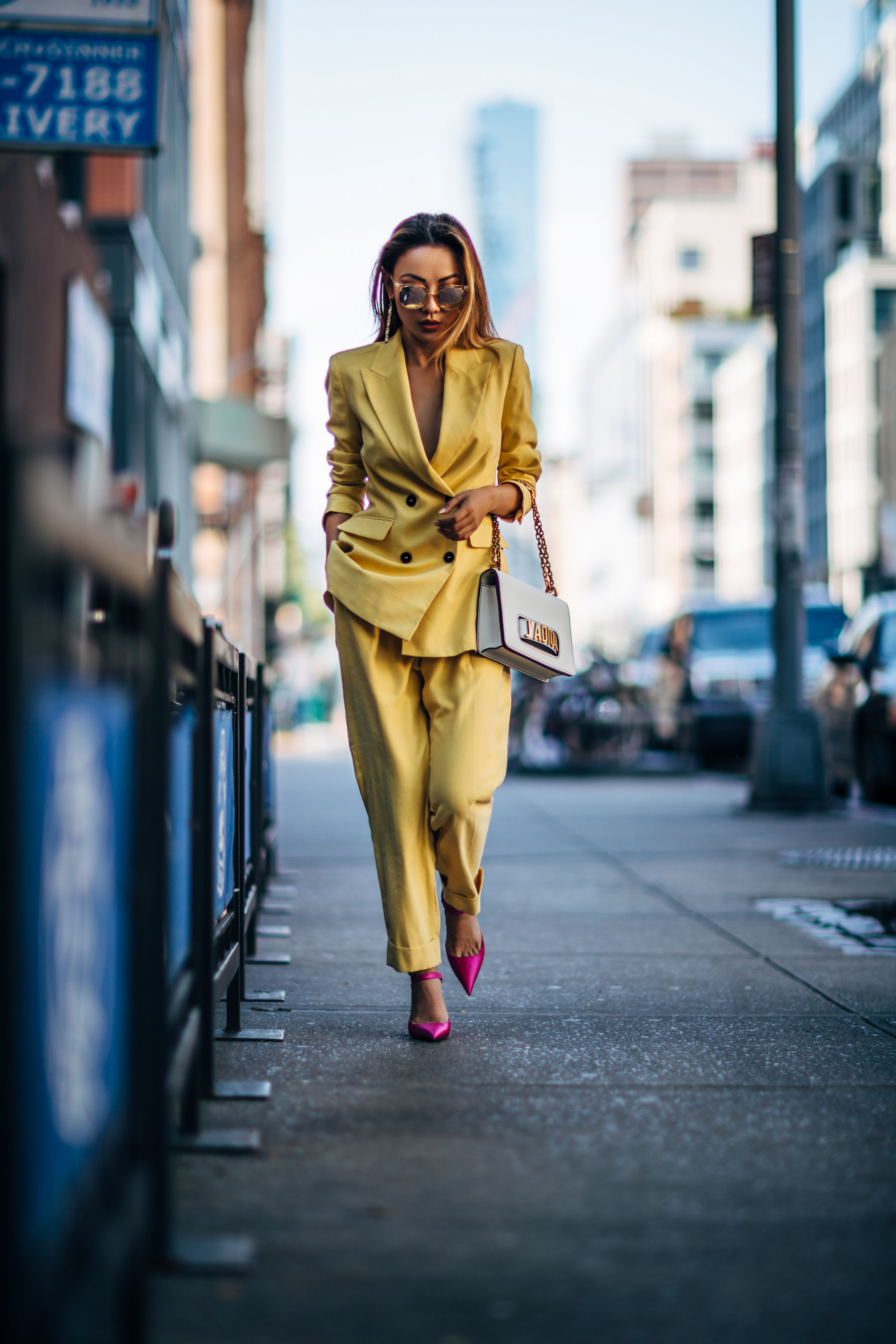 Monochromatic Trouser Suit, Suit, Zara Yellow Suit // Nojessfashion.com