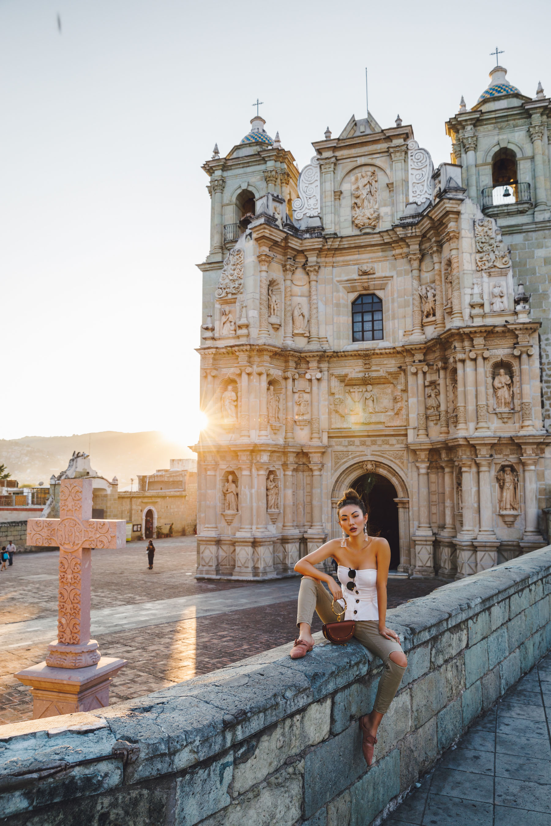 White Button Down Tube Top in Oaxaca, Mexico // Notjessfashion.com