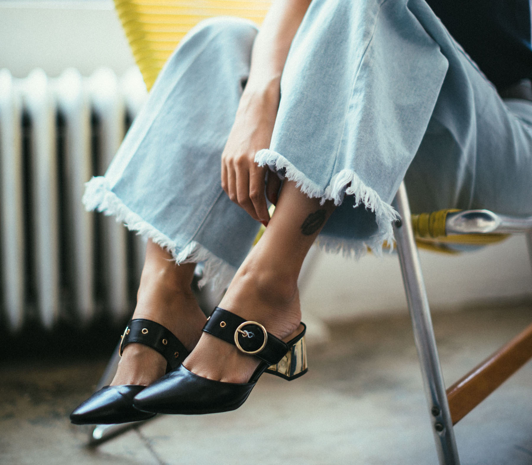 Black Pointed Mules Kitten Heels // Notjessfashion.com