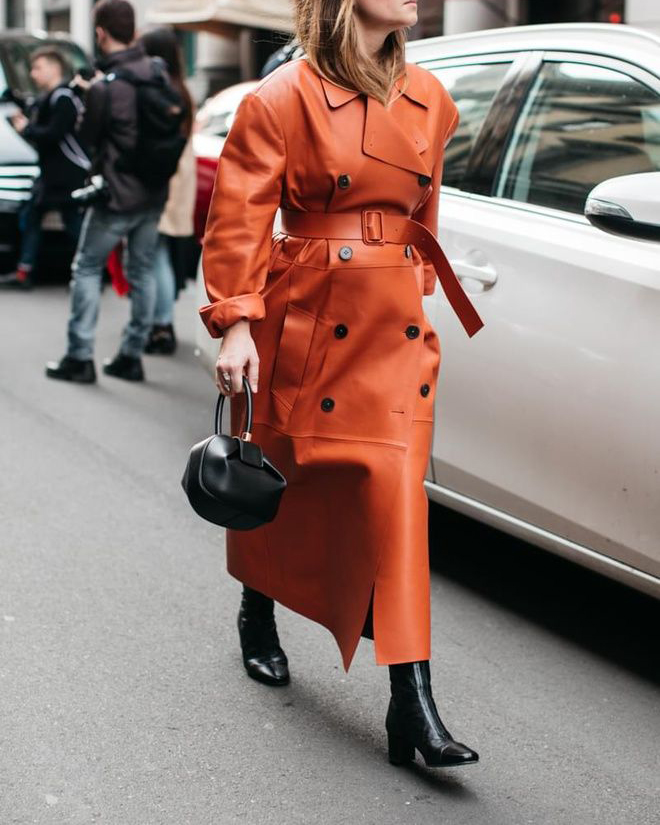 Chic Colorful Coats - Bright Orange Trench Coat Street Style // Notjessfashion.com