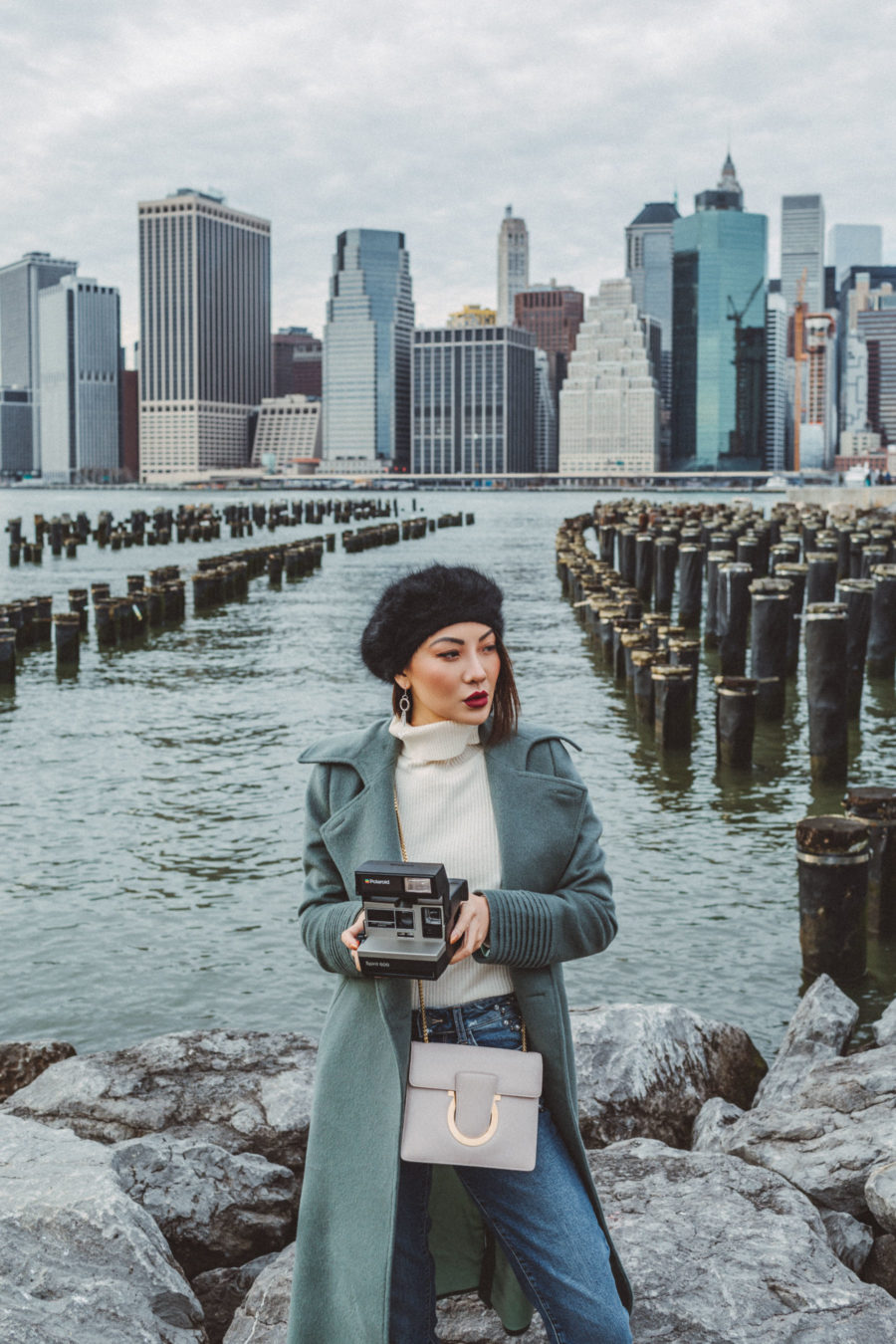 Cozy Layered looks, seafoam green coat, fashion blogger, new york fashion blogger, street style fashion, ootd, asian blogger, parisian chic outfit, beret outfit, how to wear a beret, beret styling, chic winter style, new york fashion // Notjessfashion.com