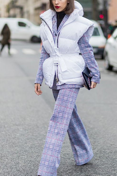 How to Wear Lavender Before Spring // Notjessfashion.com // plaid lavender suit, street style fashion