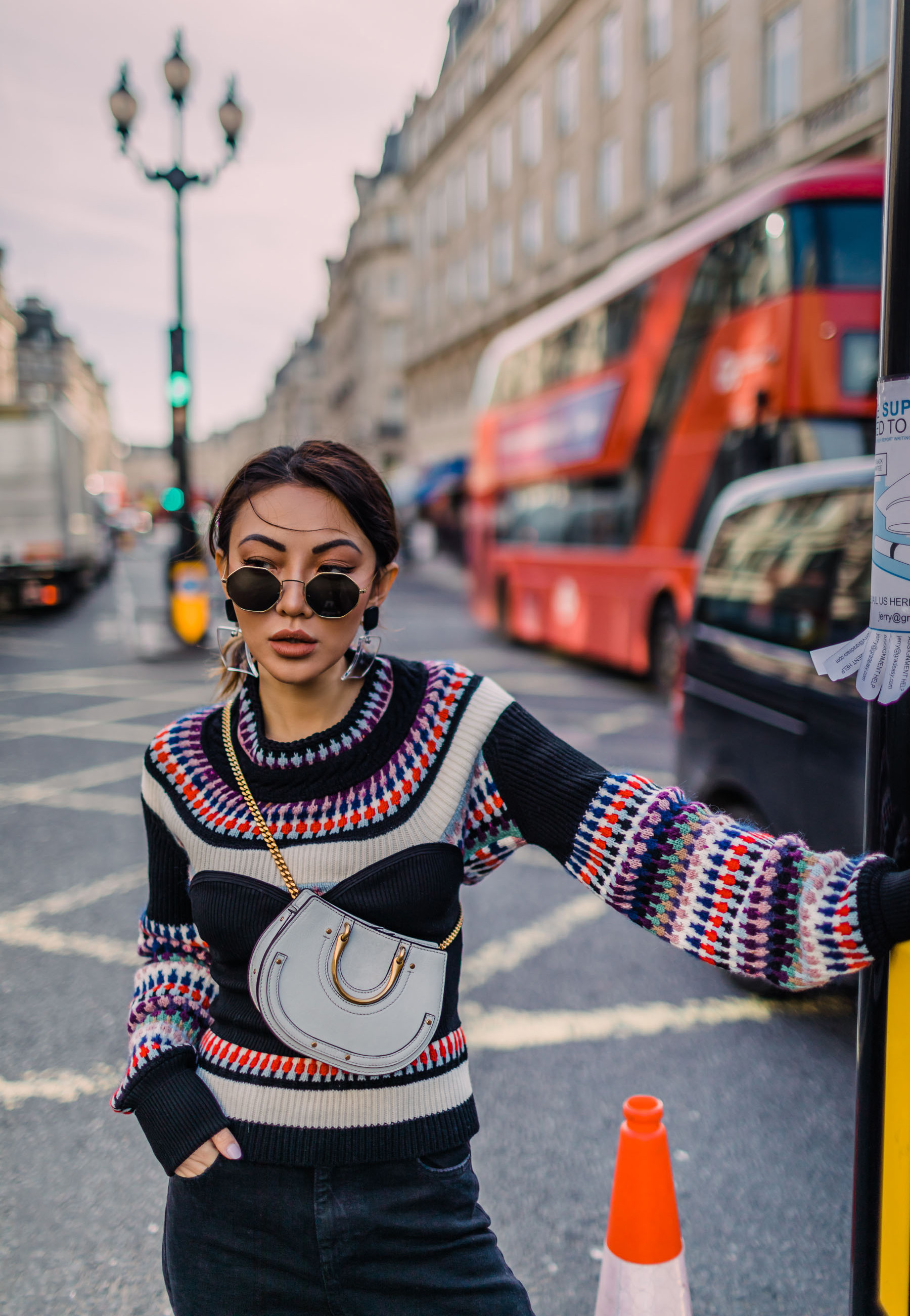 London Fashion Week Highlights - Burberry Sweater, Chloe Bag, fanny pack, LFW Street Style, London Fashion Week Outfits // Notjessfashion.com