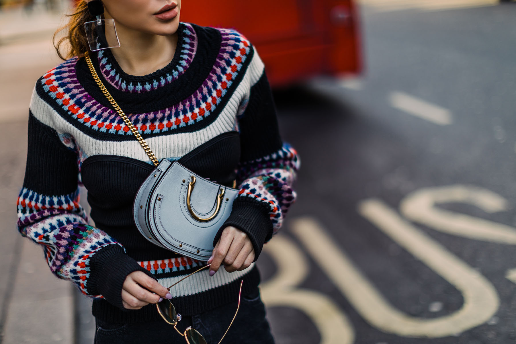 London Fashion Week Highlights - Burberry Sweater, Chloe Bag, and Sneakers, LFW Street Style, London Fashion Week Outfits // Notjessfashion.com