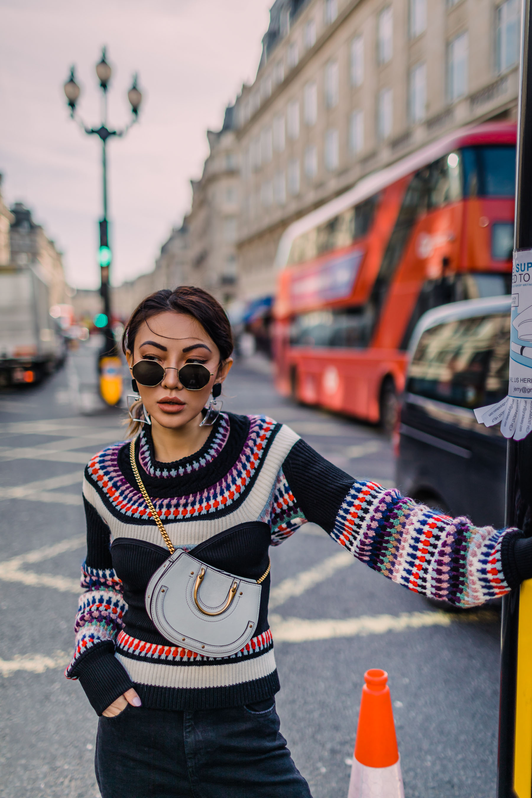 London Fashion Week Recap - Burberry Intarsia Sweater, Wide Leg Raw Hem Jeans // Notjessfashion.com
