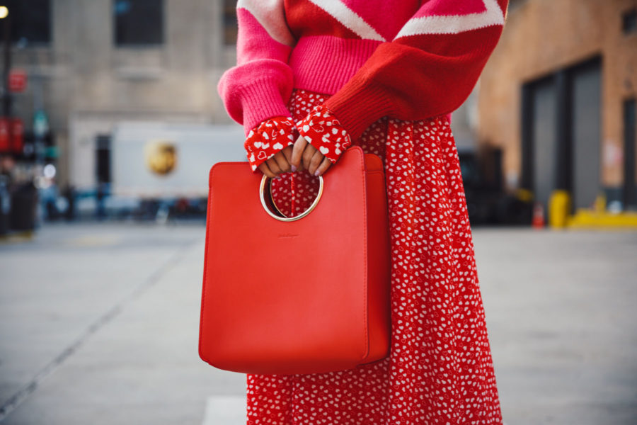 winter wardrobe essentials - red structured handbag // NotJessFashion.com