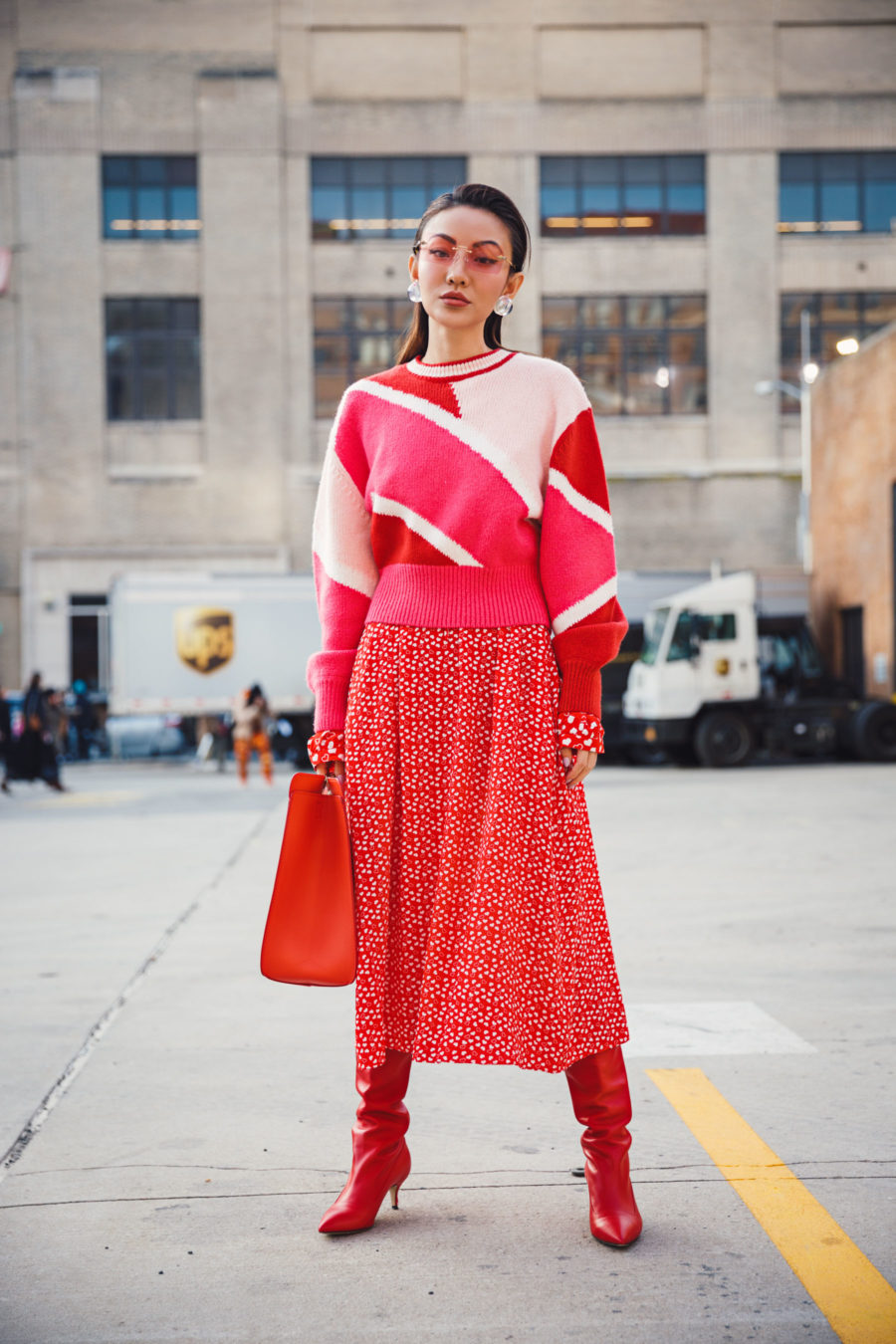 Outdated Fashion Rules You Should Break, nyc winter style, red & pink outfit // Notjessfashion.com
