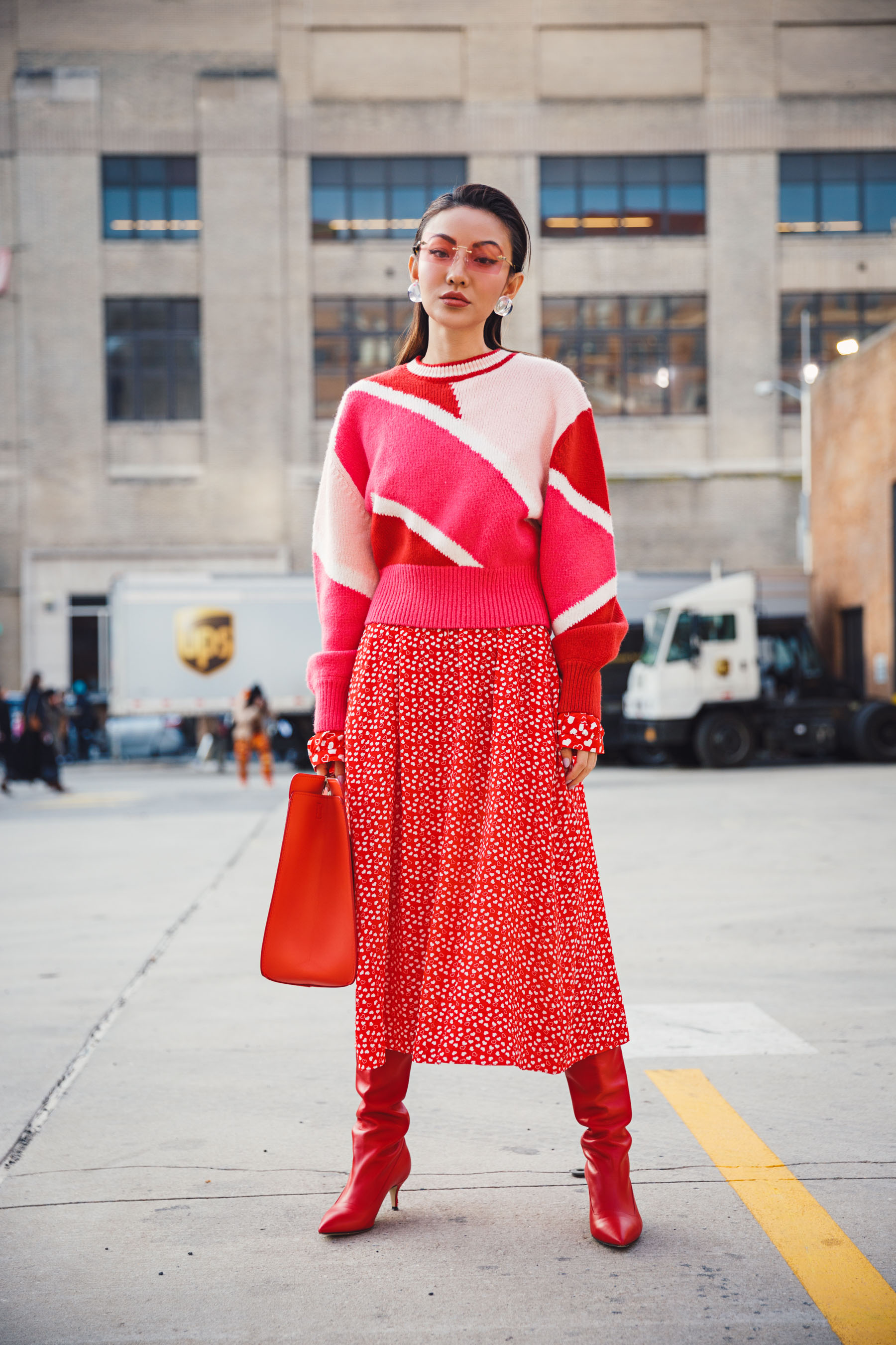NYFW Day 5 Street Style // Notjessfashion.com // Pink and red outfit