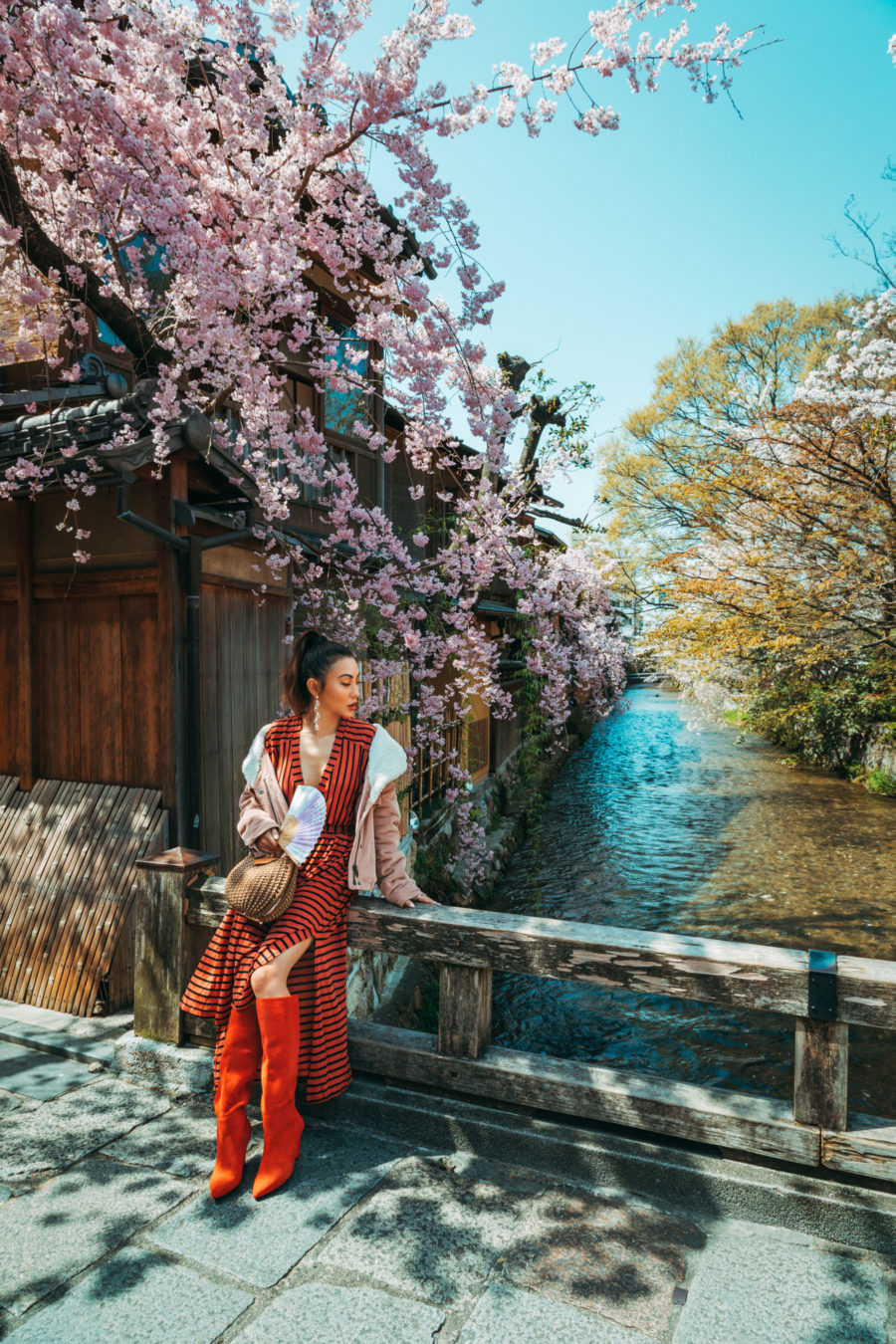Best cherry blossom spots in Japan - Kyoto - Stroll along Shirakawa River of Gion, luxury travel blogger // Notjessfashion.com