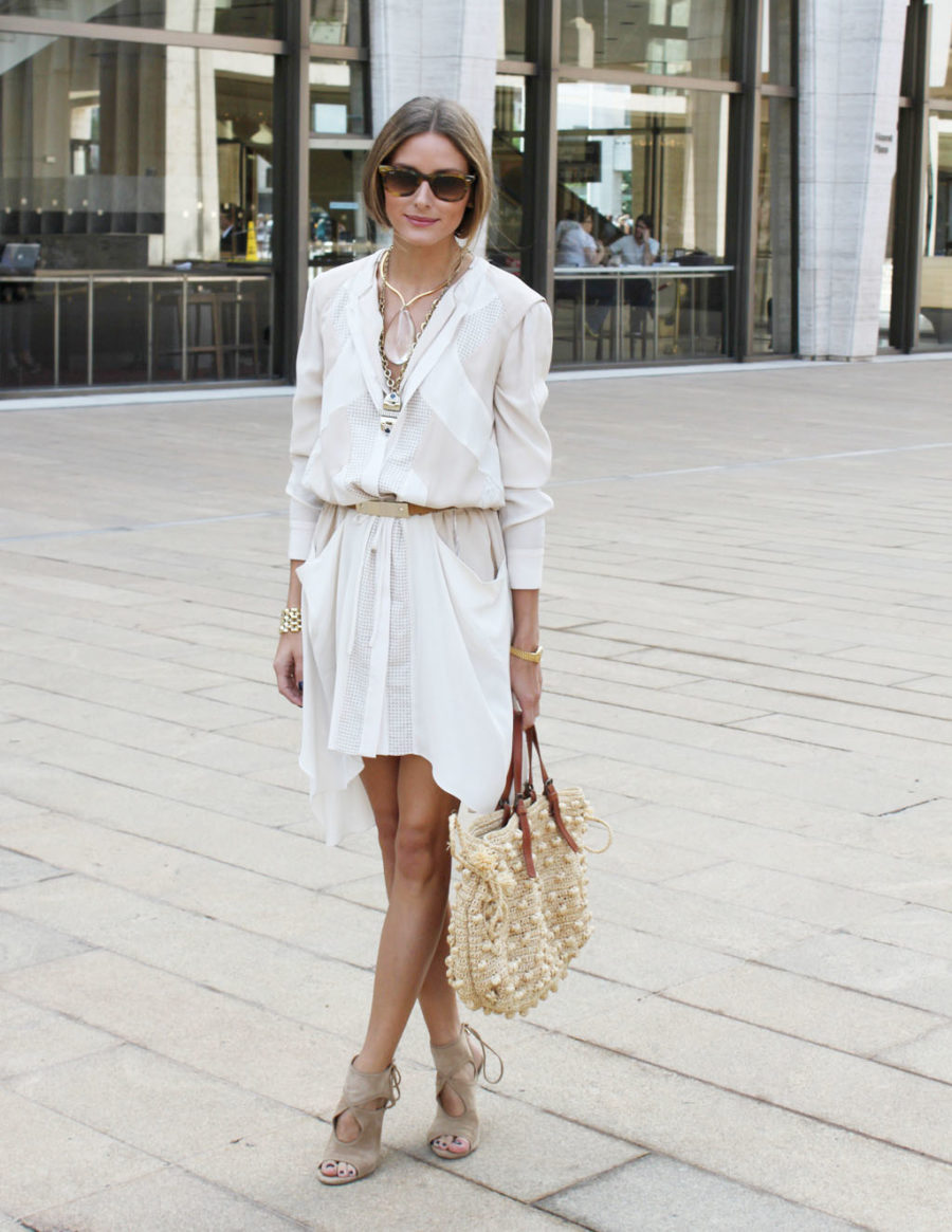 Stylish but Office Friendly Summer Outfit Ideas - white summer outfits, white dresses, olivia palermo style // Notjessfashion.com
