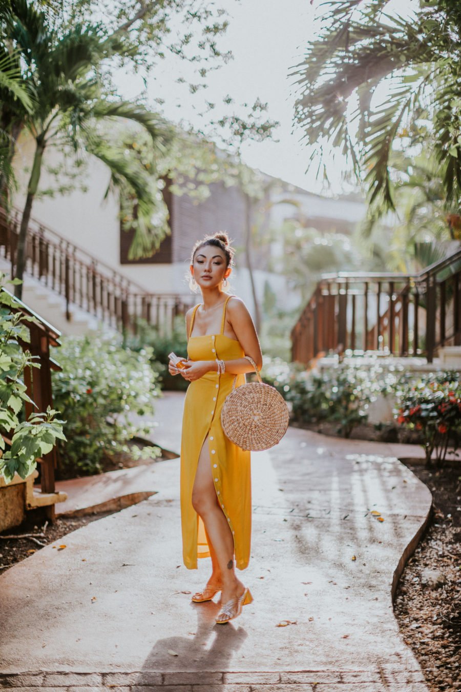 How to Get Smoother and Brighter Skin - Clinique Fresh Press, Yellow Button Down Dress, Fairmont Mayakoba // Notjessfashion.com