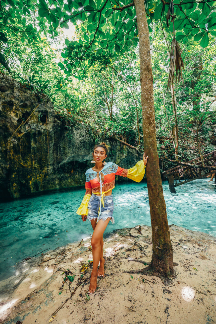 Fairmont Mayakoba x LIKEtoKNOW.it - bright crochet top, cenote mexico, vacation style // Notjessfashion.com