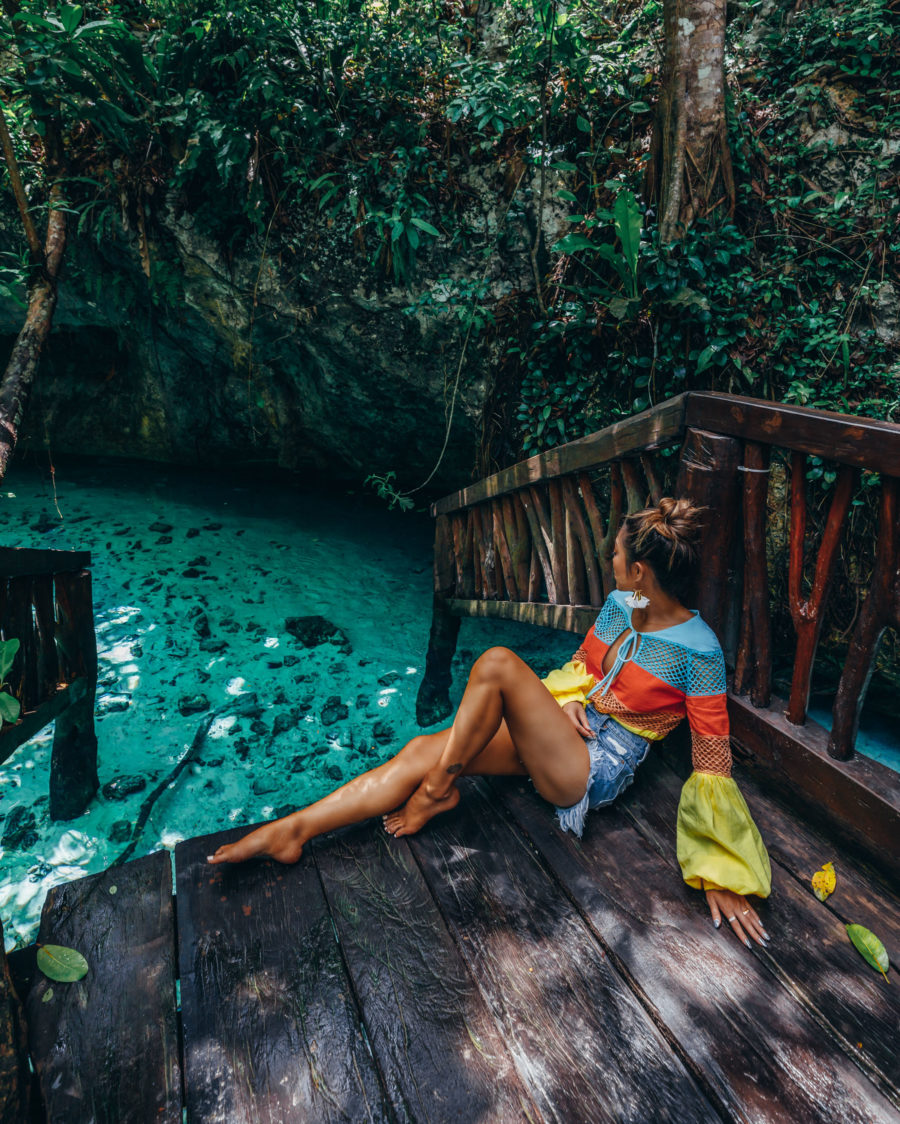 Fairmont Mayakoba x LIKEtoKNOW.it - bright crochet top, cenote mexico, vacation style, A Mere Co Top // Notjessfashion.com