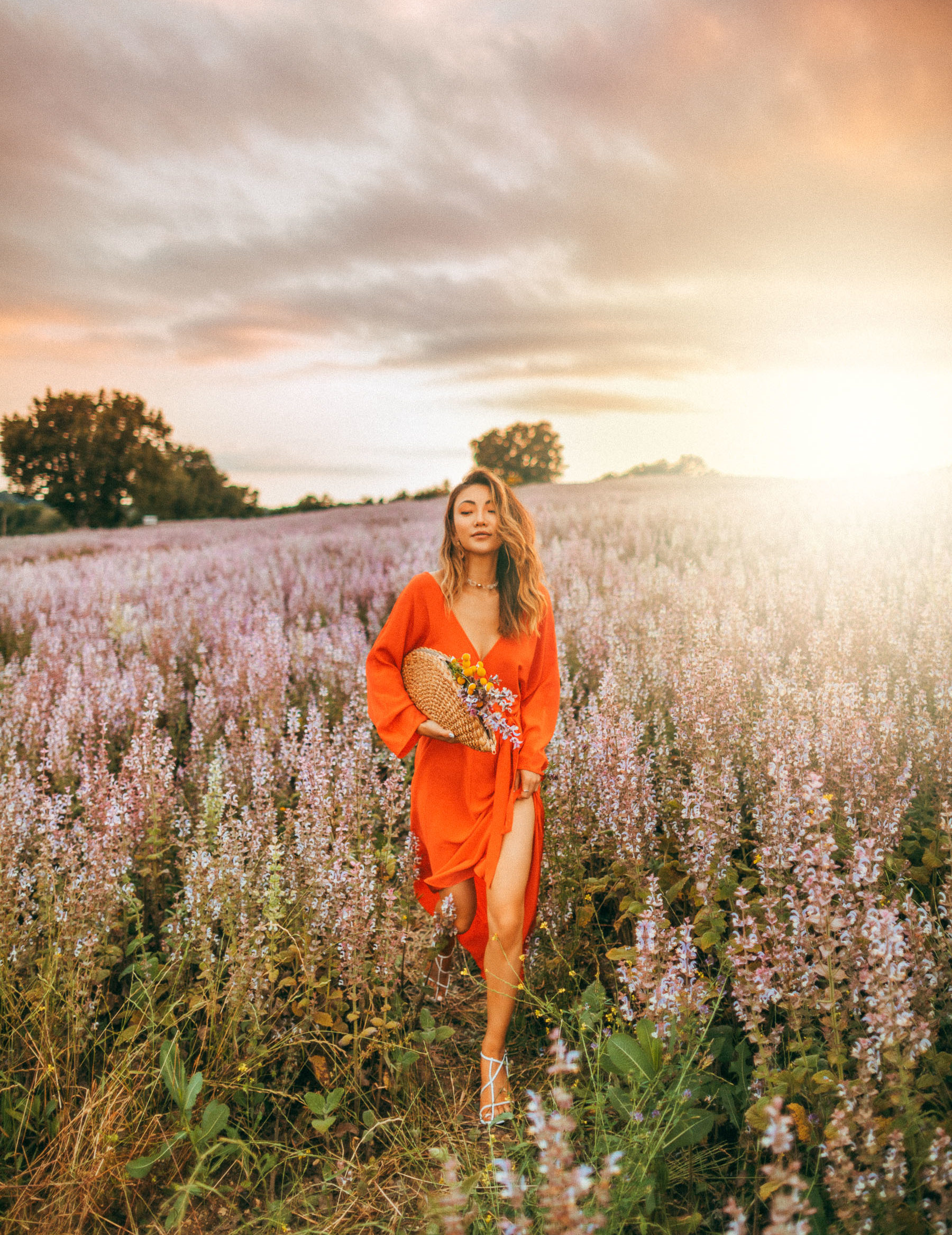 self-care regimen, Lavender fields Provence, DVF orange dress // Notjessfashion.com