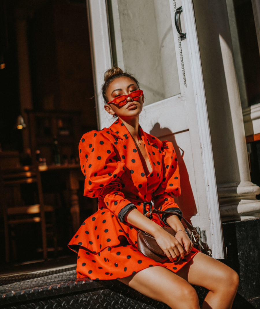 How to Manage a Full Day of Meetings in NYC - Uber's New Tools for Tricky Pickups, Red Polka Dot Dress // Notjessfashion.com