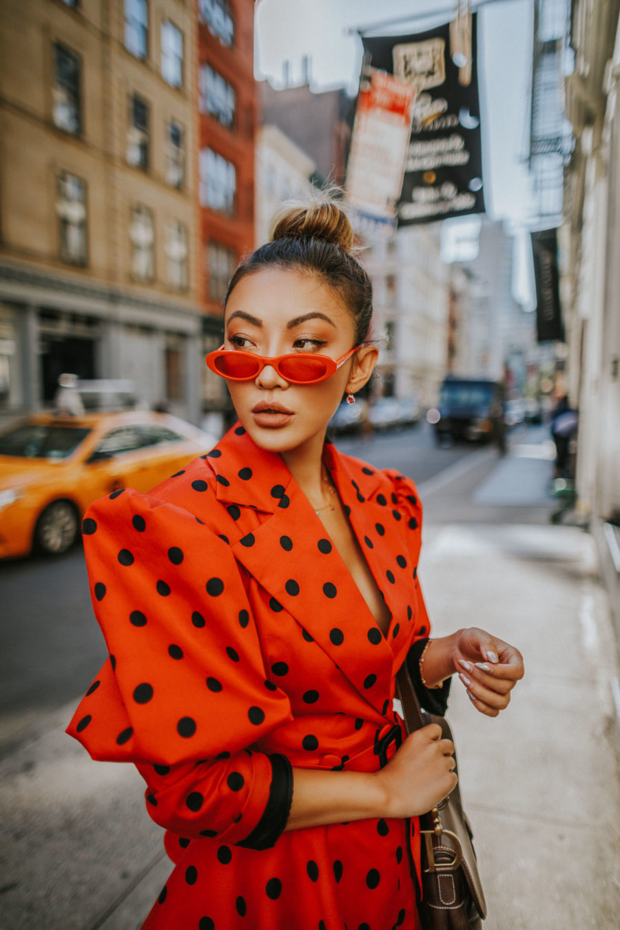 How to Manage a Full Day of Meetings in NYC - Uber's New Tools for Tricky Pickups, Red Polka Dot Dress // Notjessfashion.com