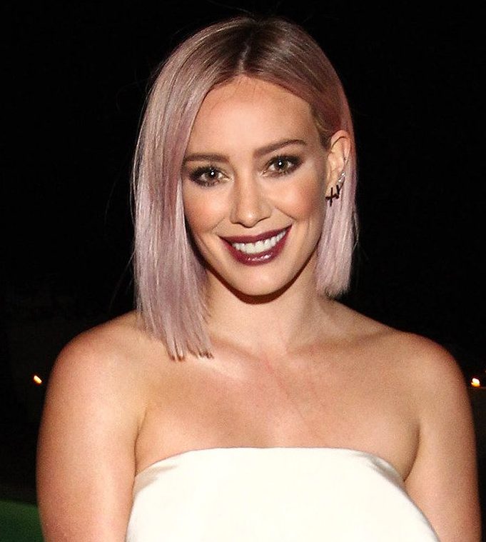Rose Gold Hair Color Trend - Hillary Duff // Notjessfashion.com