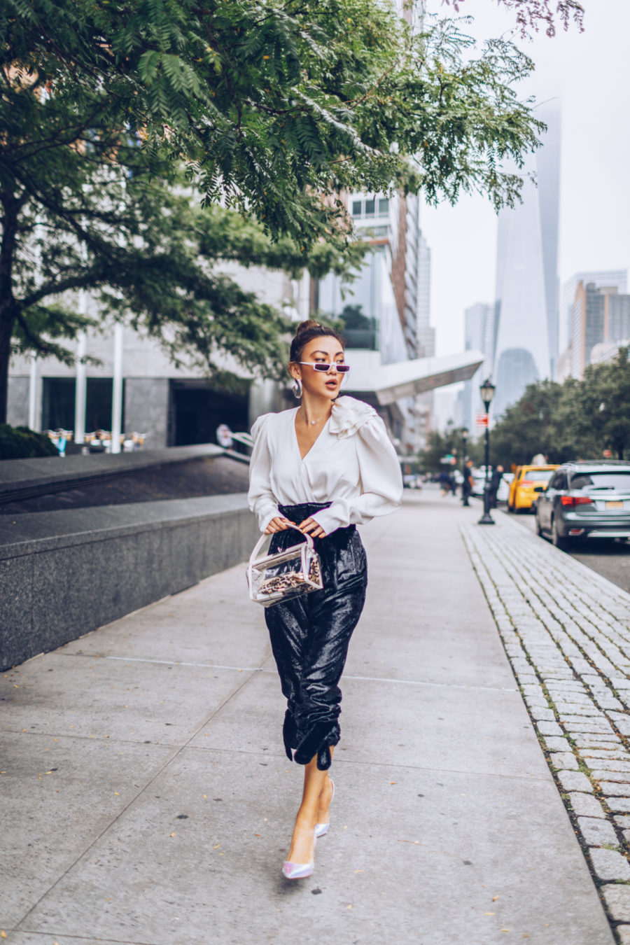 NYFW SS19 Recap, NYFW SS19 Street Style, holographic trend, metallic trend, sequin trend // Notjessfashion.com