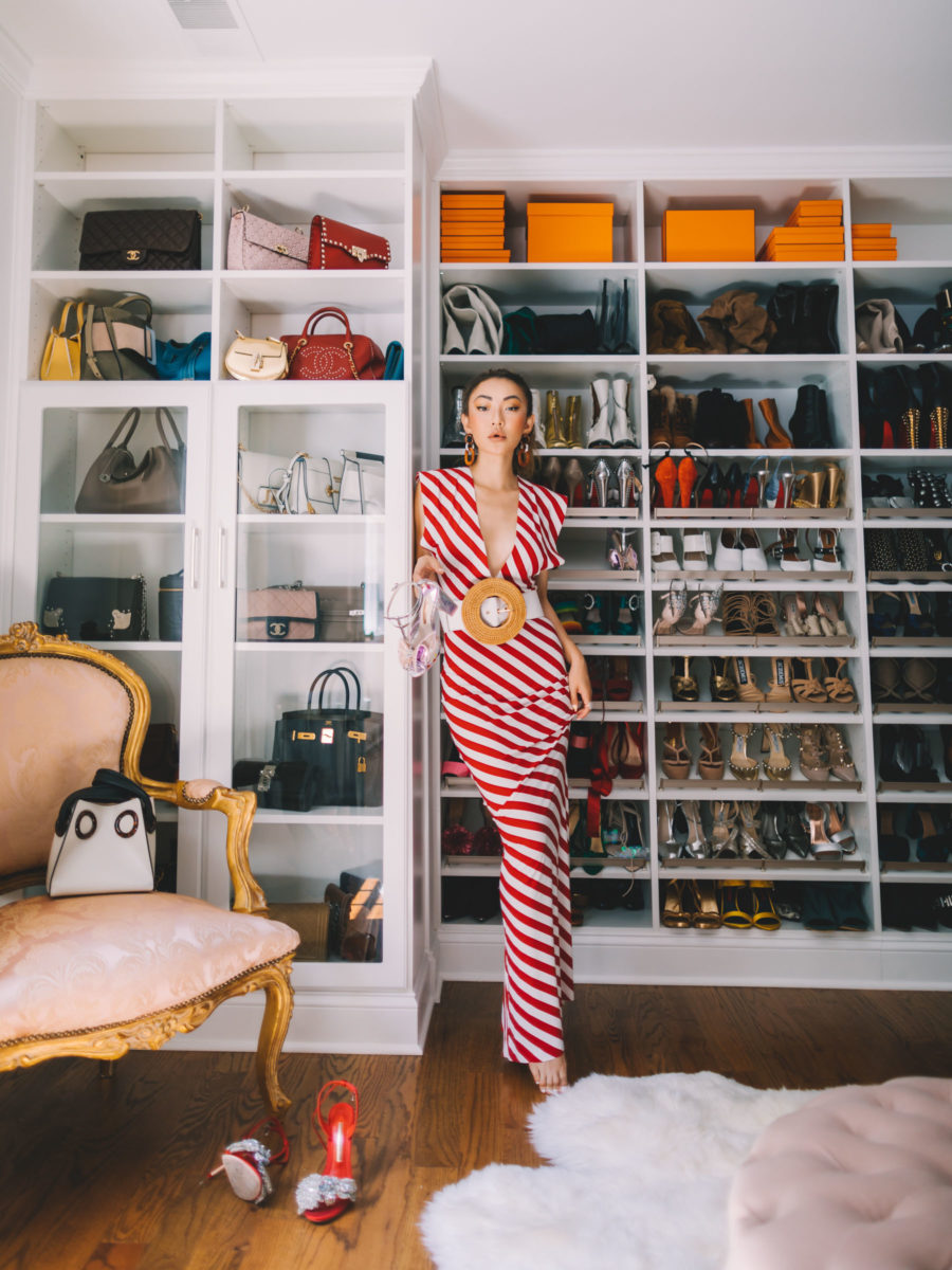 jessica wang wearing a red stripe dress // Jessica Wang - Notjessfashion.com