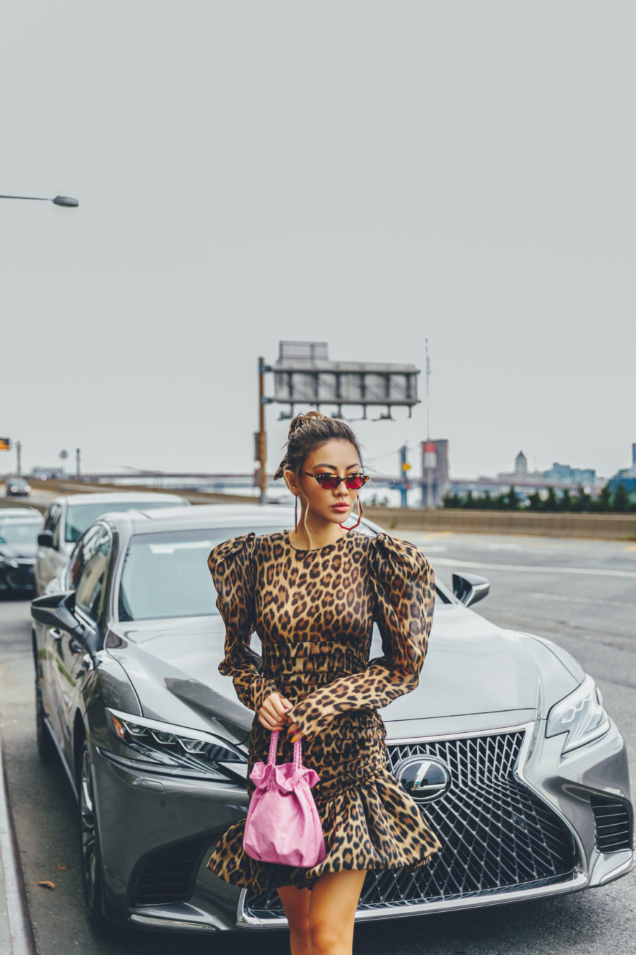 NYFW SS19 Recap, NYFW SS19 Street Style, leopard print trend, magenta heels // Notjessfashion.com