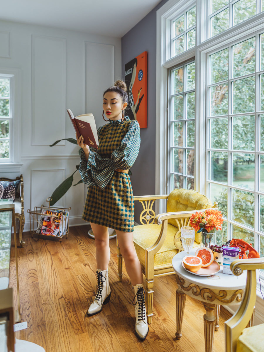 Life Changing Books to Fuel Success in Your Career - Plaid Dress with Lace Up Boots // Notjessfashion.com