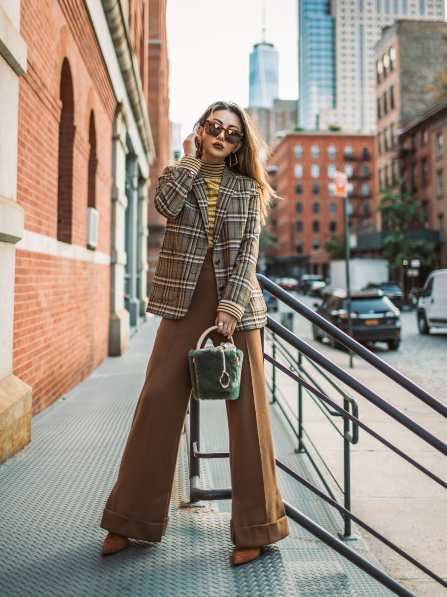 brown monochrome outfit, fur bucket bag // Notjessfashion.com