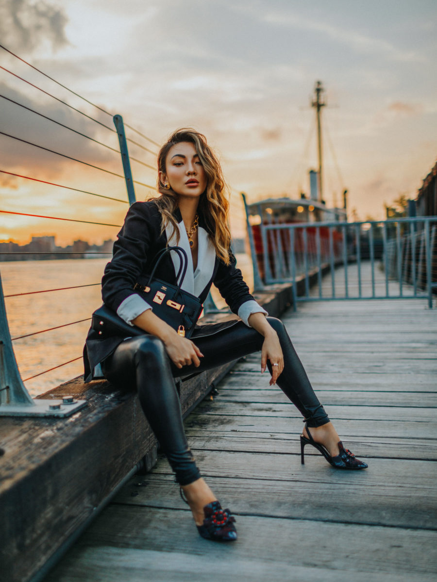 fashion blogger jessica wang wears commando faux leather leggings while sharing the best mid-week sales to shop // Jessica Wang - Notjessfashion.com